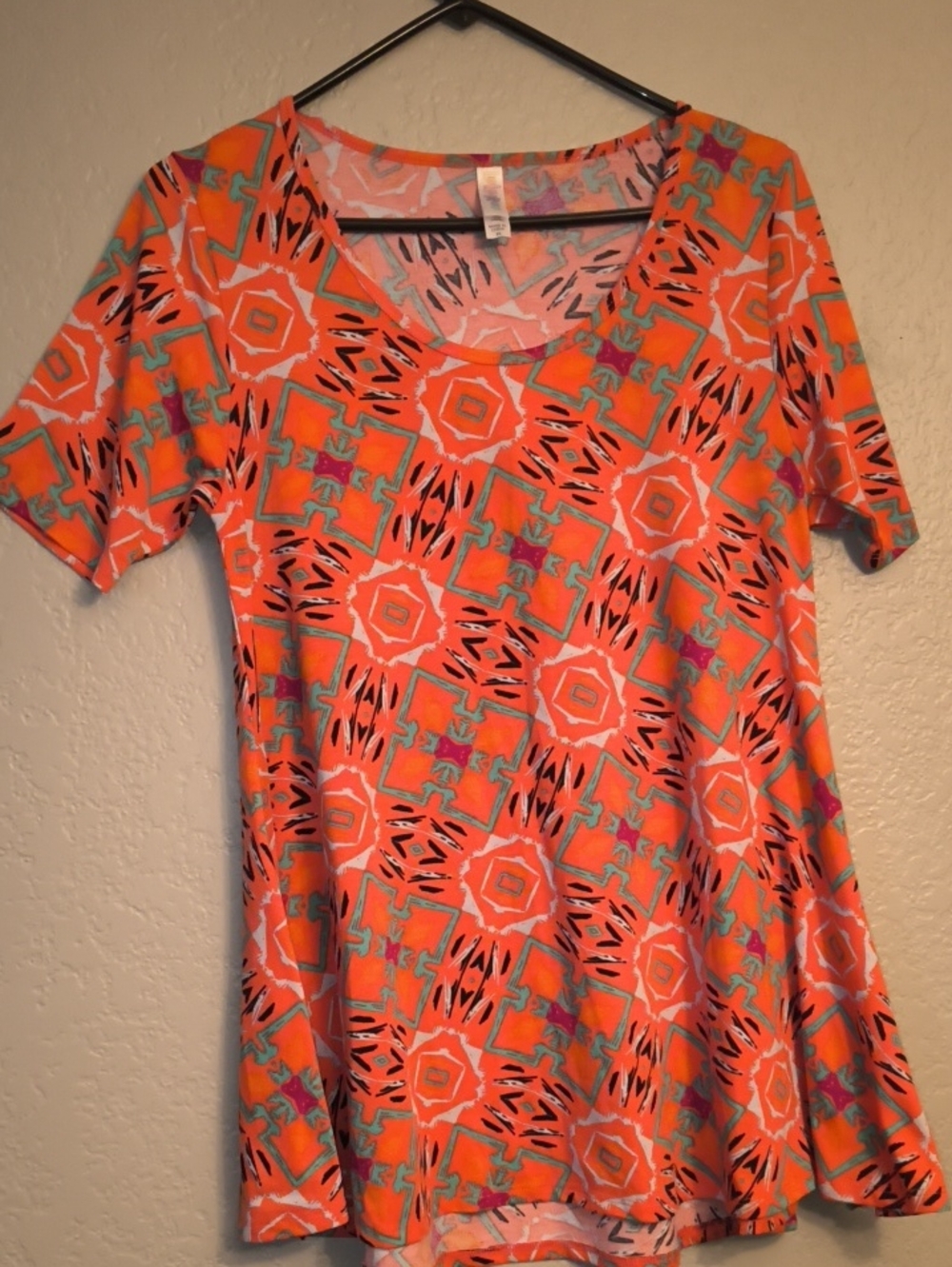 Lula Roe Women's XS Mini Dress Bohemian Retro Psychedelic Festival Short Sleeve
